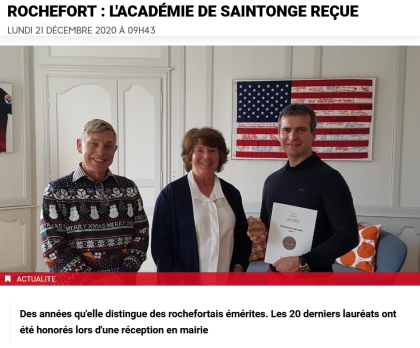 Demoiselle FM, 21/12/2020 : Rochefort : l'Académie de Saintonge reçue